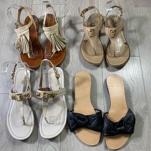 Bundle of 4 Coach Lucky Brand Michael Kors Mila Paoli Sandals FLAWED